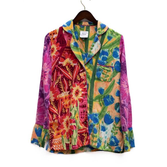Anthropologie Roeqiya Fris Garden Bloom Pajama Set – Size S Floral Flannel - Picture 5 of 10